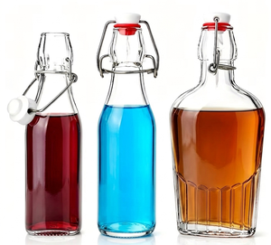 Botella de Vidrio Transparente de Primera Calidad con Tapa Abatible para Almacenar Aceite y Vinagre en la Cocina, Suministro Directo de Fábrica - Product Image 1