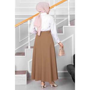 Mevlana Long Hijab Falda en Latte - Product Image 3