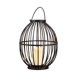 Lanterne de pot à bougie en fer noir vintage support décoratif intérieur/extérieur unique pour l'éclairage d'ambiance de maison, de patio ou de jardin - Product Image 1