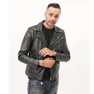 Mens Motorcycle Genuine Leather Jacket <b>Heavy</b> <b>Duty</b> Durable Warm Winter Outdoor <b>Coat</b> Rugged Fashion Eco-Friendly <b>Stand</b> Front - Product Image 6