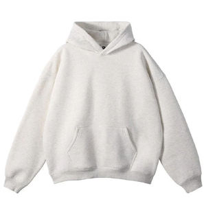 เสื้อมีฮู้ดแบบสวมหัวผ้าขนแกะหนาสไตล์ฝรั่งเศสสำหรับผู้ชายเสื้อสไตล์สตรีทโอเวอร์ไซส์เนื้อผ้าเรียบ100% - Product Image 4