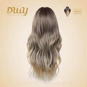 Taylor C-DWY 24-Inch <b>Long</b> Wave Glueless Synthetic <b>Wig</b> Bionic Silk Top Smoky Balayage Blonde New Technology! - Product Image 3