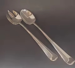 Servidores de ensalada de acero inoxidable de calidad superior con diseño de lujo blanco para servir cena cuchara para ensalada tenedor en mango de nácar - Product Image 4