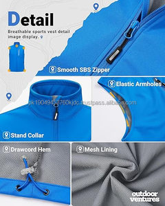 Veste sans manches à fermeture éclair, veste coupe-vent légère, veste doublée en polaire, veste softshell à capuche, veste de pluie - Product Image 3