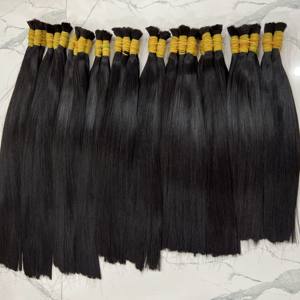 Extensions de cheveux humains vietnamiens Remy lisses naturels noirs de haute qualité Super Double Drawn Bulk - Product Image 4
