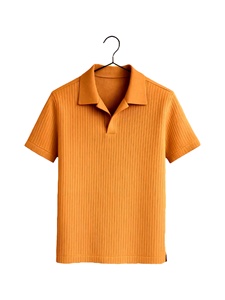 เสื้อเชิ้ตผู้ชายทรงเข้ารูปคุณภาพสูง สีพื้น คอตั้ง ผ้ายืด/คอตตอน 220 กรัม ผ้าถัก ติดกระดุมด้านหน้า ซักแล้ว ทรงมินิมอล แขนสั้น - Product Image 2