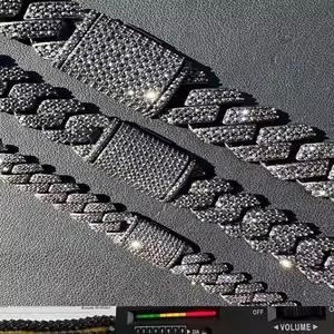 Collar de cadena de eslabones cubanos helados, joyería de Hip Hop, collar de plata u oro, cadena de Miami gruesa de la India - Product Image 2