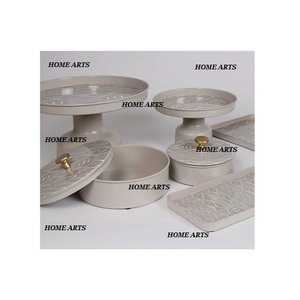 Soporte de chocolates de metal de último diseño con soporte para servir pasteles de frutas secas de color gris de primera calidad de Home Arts - Product Image 1