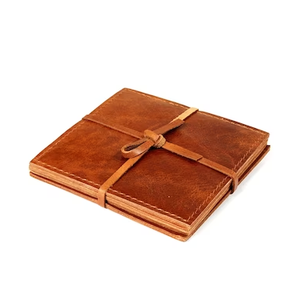 High Quality Square Leather coaster with <b>sealed</b> Edge <b>Waterproof</b> Leather coaster for Coffee at Affordable Price - Product Image 4