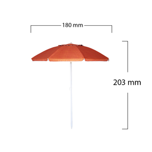 Ombrellone regolabile 180cm arancione/blu/azzurro con 8 costole Oxford 70g/m2 antivento per la spiaggia - Product Image 2