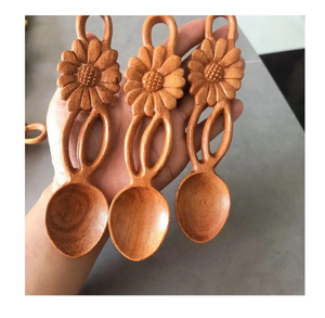 Wholesale Premium Long Hand-Carved <b>Spoons</b> <b>Wooden</b> <b>Spoon</b> Natural <b>Spoon</b> Handmade VIET FARGIMEX - Product Image 4