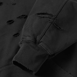 Custom Screen Printed <b>Oversized</b> Fleece <b>Hoodie</b> Pocket for Unisex Winter Heavyweight 100% Cotton Eco-Friendly Distressed <b>Black</b> - Product Image 6