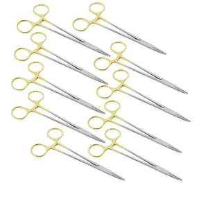 Juego de Ortodoncia, 10 Portaagujas Dentales Manuales, Instrumentos Crile de Acero Inoxidable de Grado Quirúrgico, Autoclavables, Certificados por la CE - Product Image 1