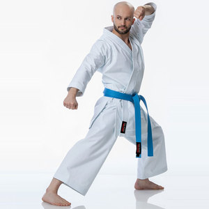 Conception de logo personnalisée privée Uniforme d'arts martiaux Karaté Couleur personnalisée 100% coton Unisexe Bleu ciel Ceinture Séchage rapide Respirant - Product Image 2