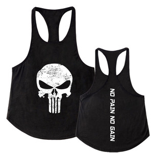 เสื้อกล้ามผู้ชายสีดำพิมพ์ลายได้ตามต้องการสำหรับกีฬาลำลองและฟิตเนสกล้ามเนื้อ - Product Image 1