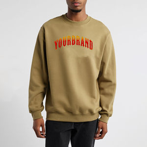 <b>Crewneck</b> custom screen printed logo basic 100%cotton blended Sweatshirt for Men Oversized Drop Shoulder hip hop mens Sweatshirt - Product Image 1