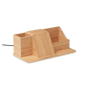 GROOVY Chargeur sans fil durable en bambou, organisateur de bureau et de tiroir - Product Image 1