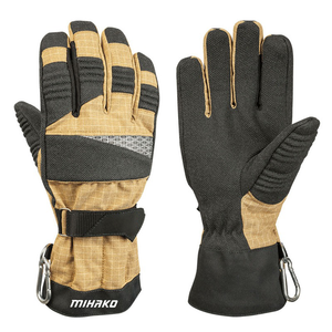 Guantes DE SEGURIDAD ignífugos con correa reflectante para trabajo de rescate de bomberos, guantes duraderos de cuero resistentes al calor para combatir incendios - Product Image 3