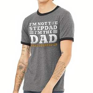 Camiseta informal para hombre, diseño de timbre de algodón 100% con patrón, 150 gramos, peso de tela, logotipo frontal, serigrafía - Product Image 4