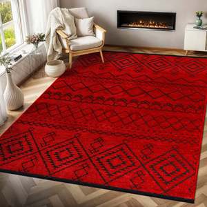 Alfombra de chenilla suave lavable a máquina Netline Home RW1801 - Disponible en ROJO - Product Image 2