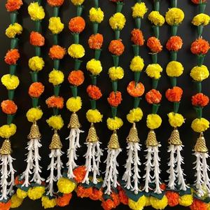 Guirlande décorative de souci et de tubéreuse avec guirlande de cloches pour mariage indien, événement, fête, décoration de festival - Product Image 3
