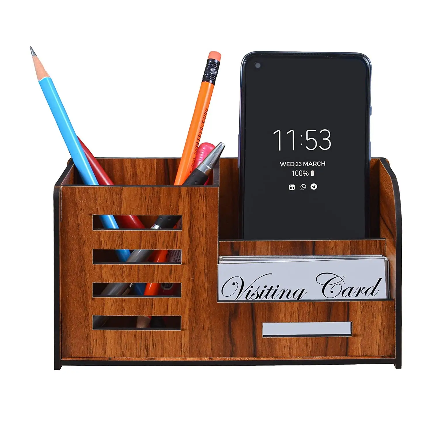 Porte-stylo en bois pour bureau de bureau en bois organisateur de bureau support stylo crayon et support stationnaire support