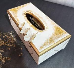Soporte para pañuelos de resina epoxi, soporte decorativo para pañuelos hechos a mano para comedor, cocina, servilletas, caja de almacenamiento - Product Image 5