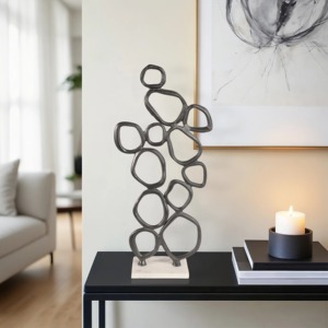 Objet de table en métal moderne de haute qualité, design élégant et artistique, accent décoratif pour la maison et le bureau contemporains, en provenance d'Inde - Product Image 6