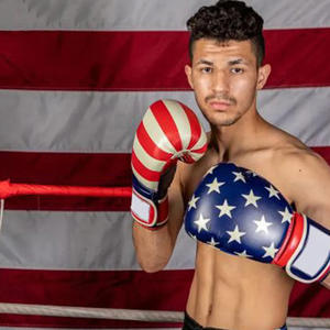 Gants de boxe en cuir PU de qualité professionnelle personnalisables de 14oz et 16oz motif imprimé adapté à l'extérieur pour les arts martiaux en salle de sport - Product Image 6