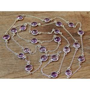 Collier en argent sterling 925 fait à la main avec lunette en améthyste naturelle pendentif de mode bijoux cadeau pour les femmes - Product Image 1