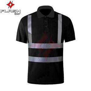 Polo de travail réfléchissant fluorescent haute visibilité orange, conforme à la norme ANSI classe 1, imperméable, avec logo personnalisé - Product Image 5