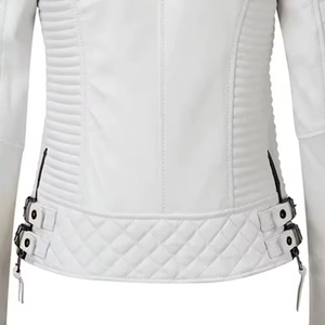 Veste en cuir véritable pour femmes d'appel classique qui se marie parfaitement avec chaque tenue tout en vous gardant au chaud et axé sur la tendance - Product Image 5
