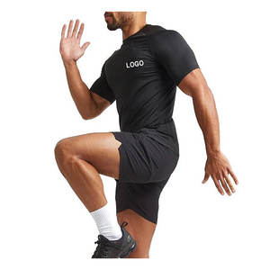 Stock de t-shirts de sport pour hommes Gym Wear Training Tee Quick Dry Running Workout Short Sleeve Oversize Fit Lightweight - Product Image 5