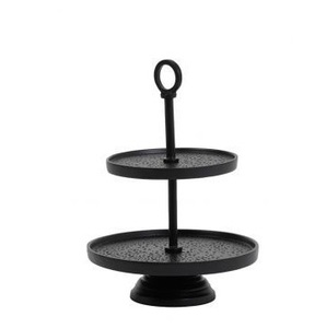 Base para Pastel de Metal de Aluminio con Recubrimiento Negro Estilo Vintage, Elegante para Bodas, Decoración de Mesa, Uso para Servir - Product Image 1