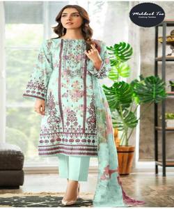 Dernier ensemble AnarkaliKurta en coton blanc pour femme avec costume 3 pièces SalwarDupatta - Product Image 3