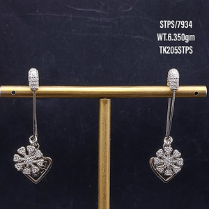 Boucles d'oreilles suspendues en argent sterling 925 plaqué or rose pour femmes, boucles d'oreilles modernes en argent cz, ensemble de broches de sécurité, boucles d'oreilles de créateur - Product Image 4