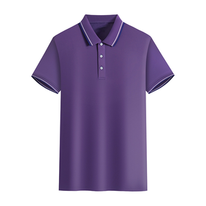 Verano de alta calidad para hombres de talla grande para Polos Moda de negocios informal Patrón sólido transpirable - Product Image 4