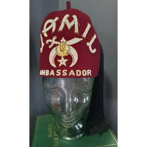 Vintage Shriners Fez Chapeau Marron Laine Gland Franc-maçon Chapeau Haute Qualité Personnalisé Meilleure Vente Vente Vente Chaude Fezz - Product Image 1