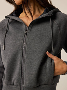 Logo personnalisé Hiver Nouvelles Femmes Confortable Chaud Cropped Top À Capuche Yoga Porter Veste À Capuche Fermeture Éclair Pull Running Fitness Veste - Product Image 3
