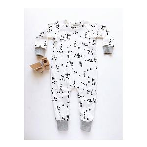 95% Viscosa de bambú orgánico 5% spandex peleles de bebé recién nacido onesie niño pijamas durmiente con estampado personalizado y color footie - Product Image 1