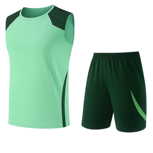 Ensemble de maillot et short de football sans manches pour hommes, personnalisable, antibactérien, respirant, séchage rapide, tenue d'entraînement - Product Image 6