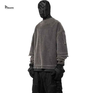 Camiseta de Manga Larga de Nueva Llegada, Algodón de Alta Calidad, Talla Grande, Cuello Redondo, Doble Capa, Camiseta de Manga Larga para Hombre - Product Image 5