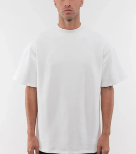 Latest 100% Cotton Plain Black <b>White</b> Classic Short Sleeved Tee Winter ringer Drop Shoulder Heavyweight <b>T</b>-<b>shirt</b> Men <b>T</b> <b>Shirts</b> - Product Image 3