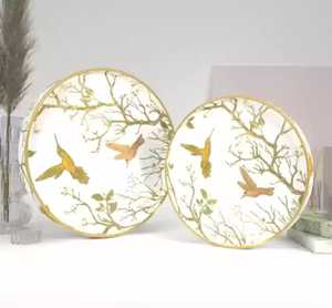 ถาดไม้เสิร์ฟพร้อมพิมพ์เคลือบหรูหราสำหรับขนมกาแฟหรือของขวัญวันเกิด - Product Image 2