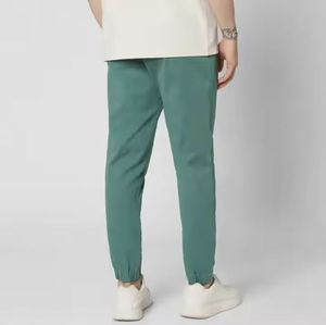 Pantalon de jogging décontracté pour homme en toile 100 % coton épais, couleur unie, taille mi-haute, coupe ample, taille élastique, avec logo personnalisé - Product Image 3