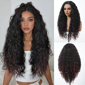 Perruque synthétique sans colle Rosa C-DWY T Part, cheveux longs bouclés latins, avec dentelle transparente sur le devant - Product Image 2