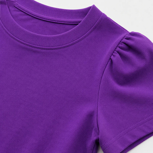 T-shirt court unisexe à manches courtes, col rond, tricoté, couleur unie, décontracté, respirant, coupe ajustée, été, 100% coton, prix raisonnable - Product Image 5