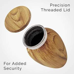 <b>Small</b> Keepsake Cremation <b>Urn</b> <b>for</b> <b>Human</b> <b>Ashes</b> Aluminum with Wood Grain | Mini Metal Sharing Personal Funeral <b>Urn</b> <b>for</b> Pet - Product Image 2