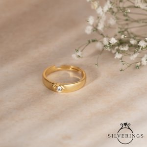 Silverings - Anillo de Plata de Ley 925 con Circonita, Diseño Rey de Mi Corazón, para Uso Diario, Platino con Baño de Rodio - Product Image 4
