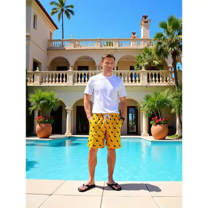 OEM Printed Logo Swim <b>Trunks</b> Casual Polyester Gym Shorts Nylon Shorts Custom unique style Summer <b>Mens</b> unisex Swimwear - Product Image 1